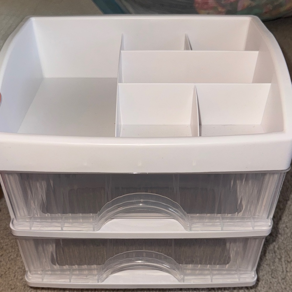White Multi-Compartment Storage Organizer